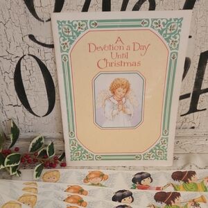 Devotion a Day Until Christmas Vintage Book and Garland Set of 6